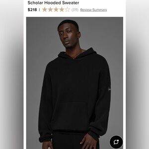 ALO Yoga Men's Black Scholar Heavy Hoodie